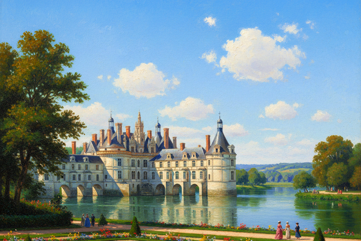 Castle Of Chenonceau Touraine Jigsaw Puzzle