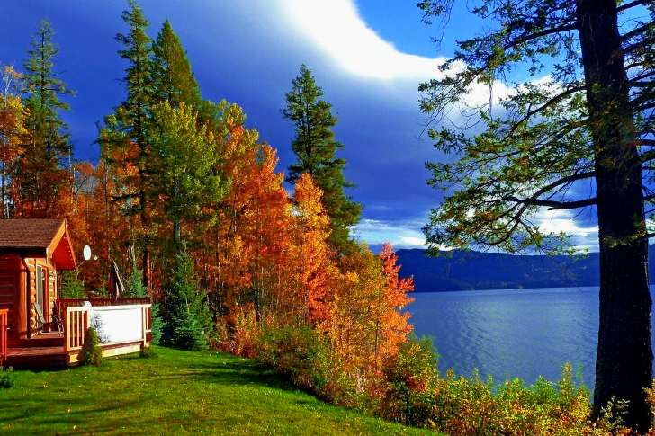 Autumn Lake Landscape In Canada