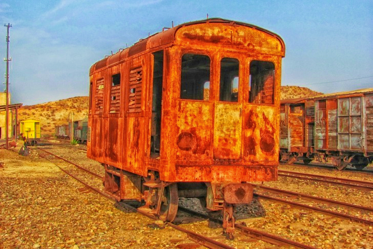 Verlaten trein in Eritrea