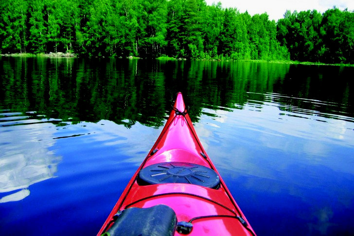 Canoe In Lake In Finland