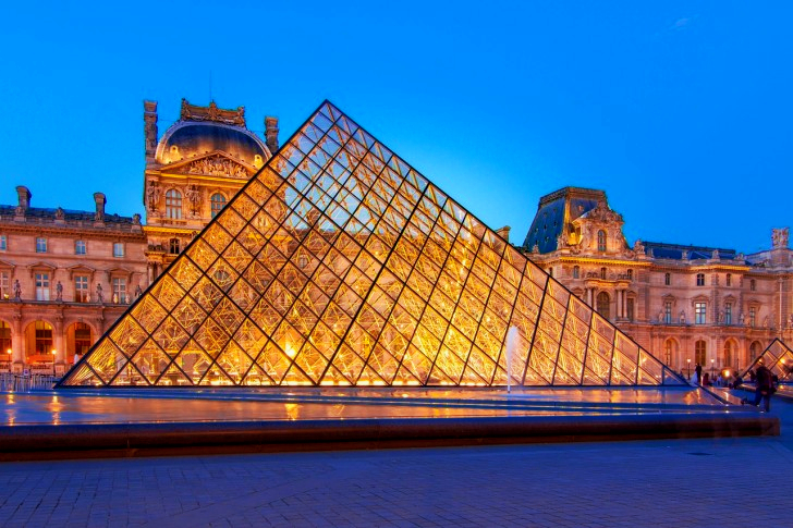 Louvre Pyramid In Paris, France