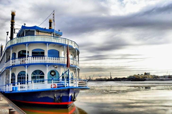 Paddle Steamer On Elbe River