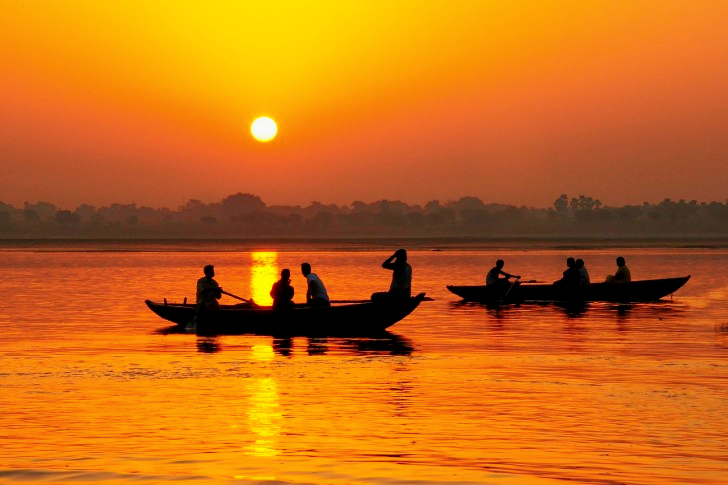 Varanasi Ganges Boats In India