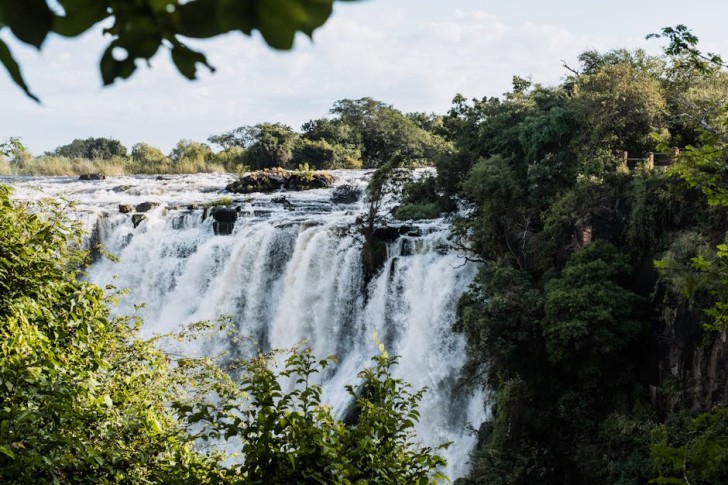 Stunning View Of A Waterfall