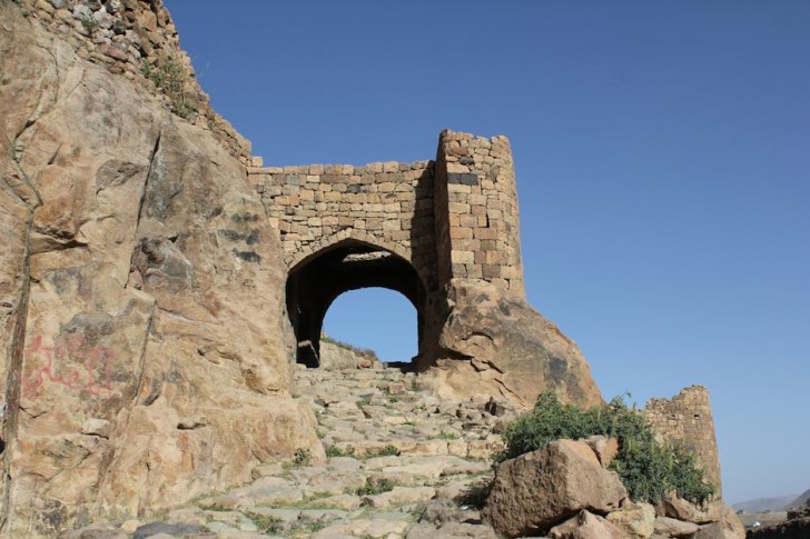 Ancient Rocky Gateway In Yemeni Village