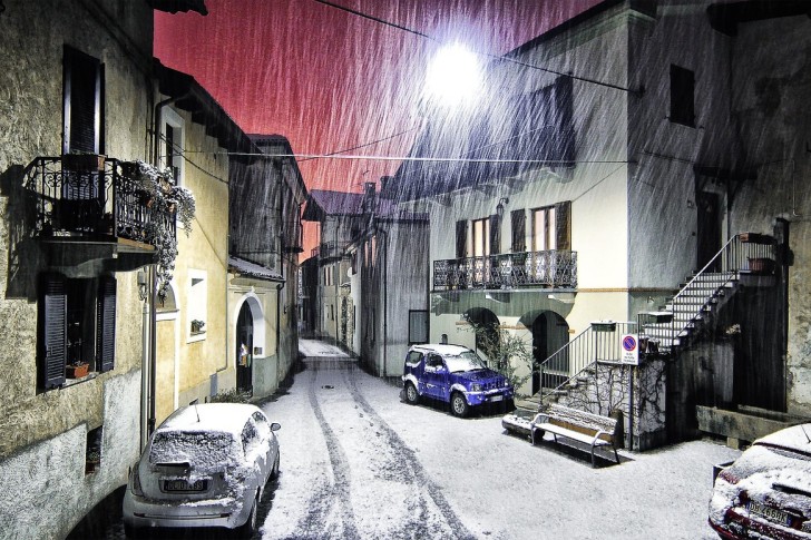 Montestrutto Sneeuw Piemonte Italië
