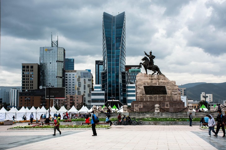 Monumentplassen i Ulaanbaatar sentrum
