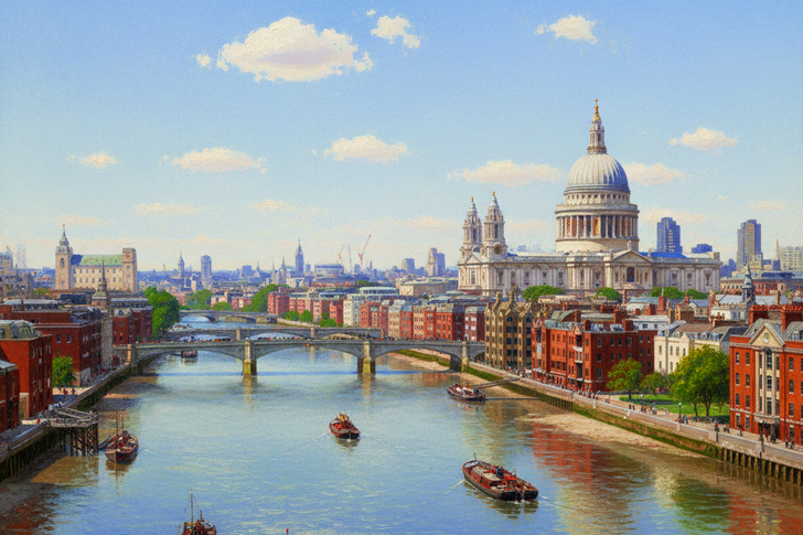 London Thames View With St Pauls Jigsaw Puzzle