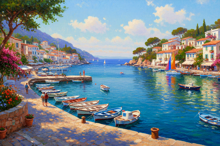 Mediterranean Harbor Dominic Davison Jigsaw Puzzle