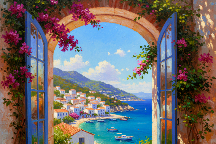 Mediterranean Windows Jigsaw Puzzle