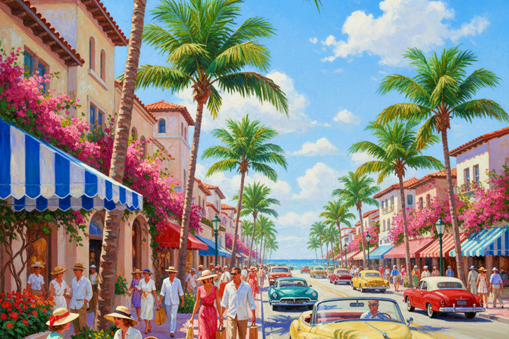 Michael Storrings A Sunny Day In Palm Beach Jigsaw Puzzle