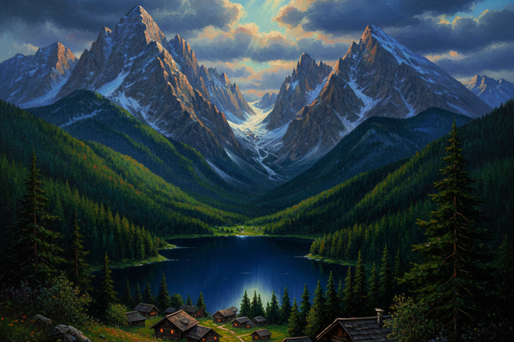 Night In Bavarian Alps Jigsaw Puzzle