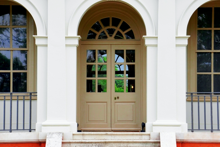 Closed Gray Wooden Door