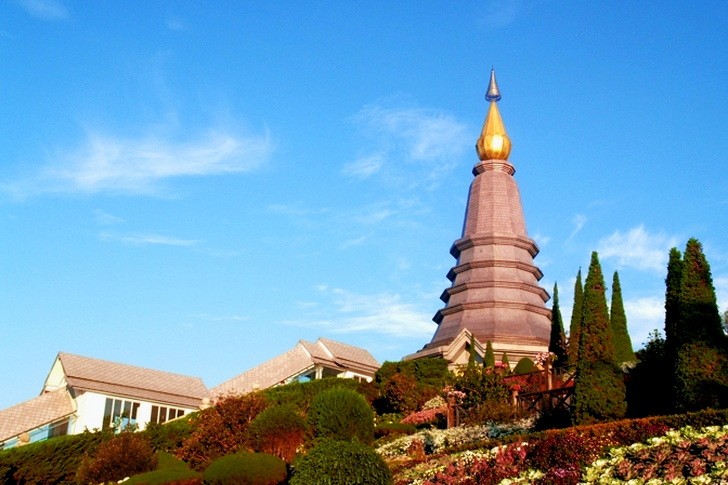 هيكل خرساني رمادي محاط بالأشجار