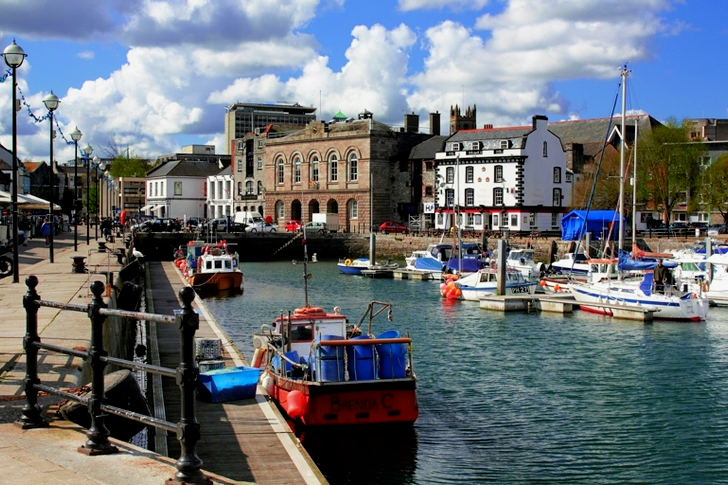 Boats Dock on Pier in the City