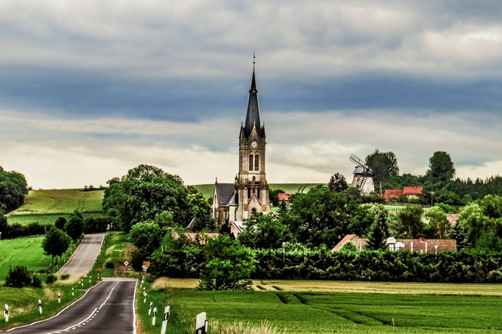 Gray Castle Under Dim Sky during Daytime