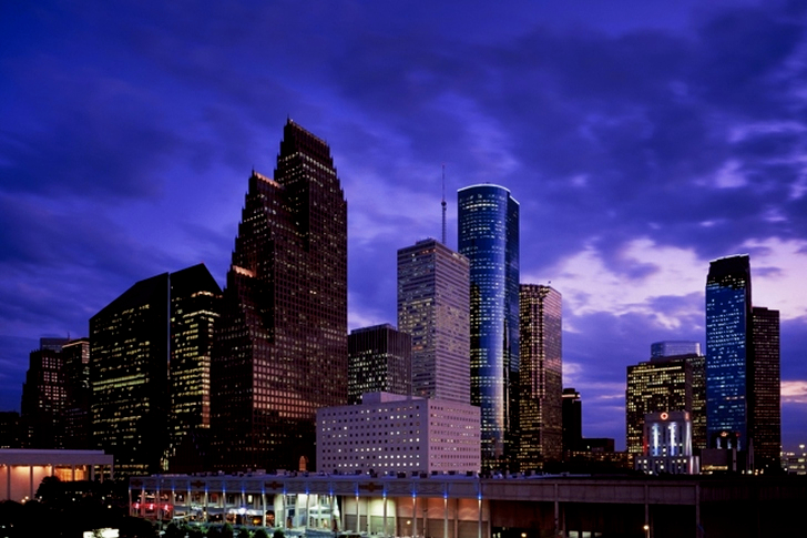 High Rise Building Turn on Lights at Nighttime