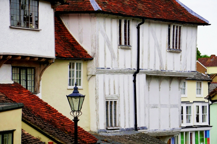 White and Maroon House on Focus