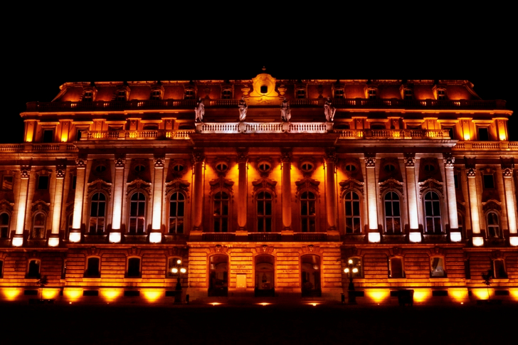 Lighted Brown Concrete Building