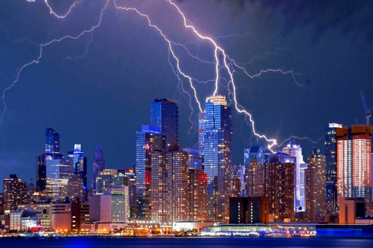 City Lit Up at Night