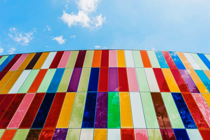 Low Angle of Laminated Glass Building