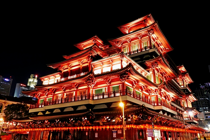 Low Angle Shot of Illuminated Building at Night