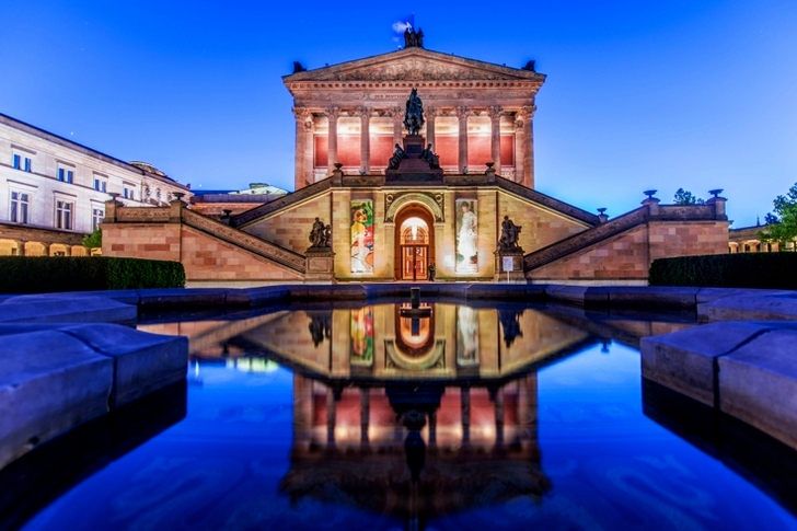 Lighted Concrete Building
