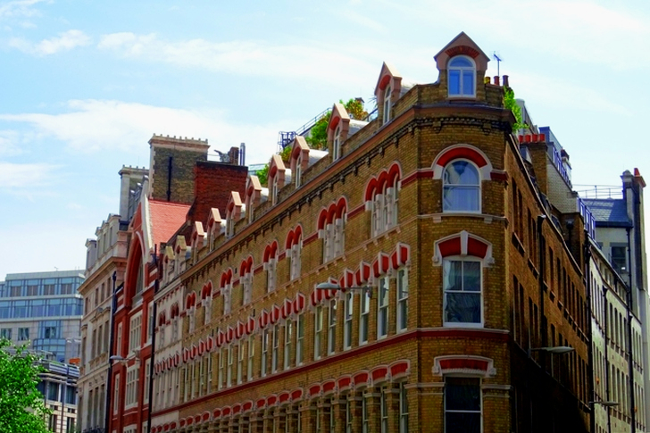 Yellow and Red Painted Building