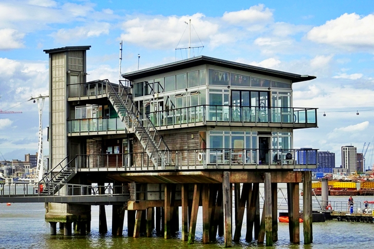 Building on Body of Water Near Dock
