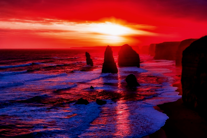 Stone Fragments in Body of Water