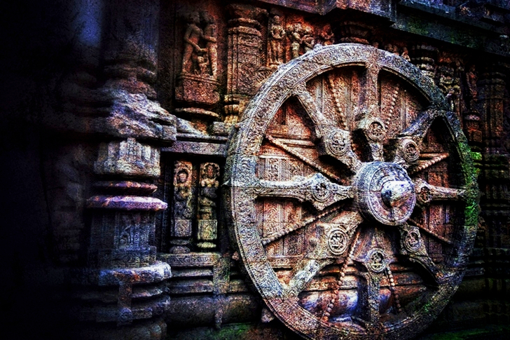 Brown Carriage Wheel