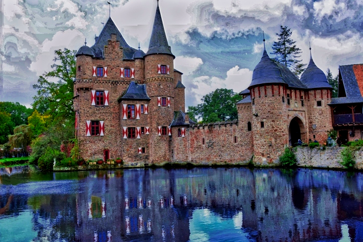 Concrete Castle Beside Body Of Water