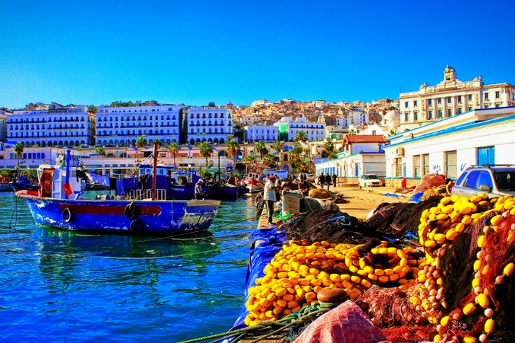 Blue Fishing Boat by the Dock
