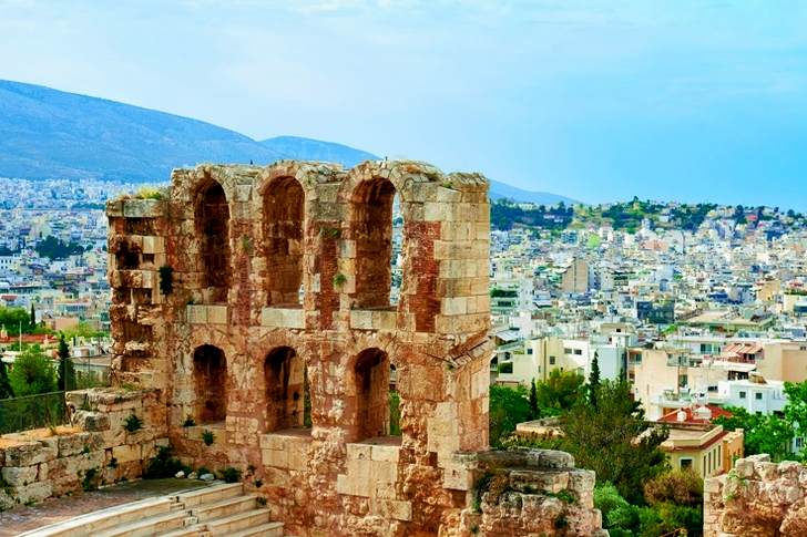 Aerial Of Stone Building