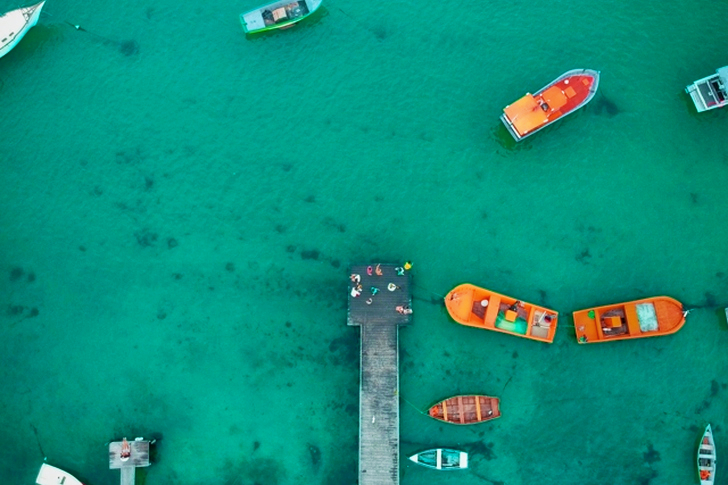 Aerial View of Boat Dock