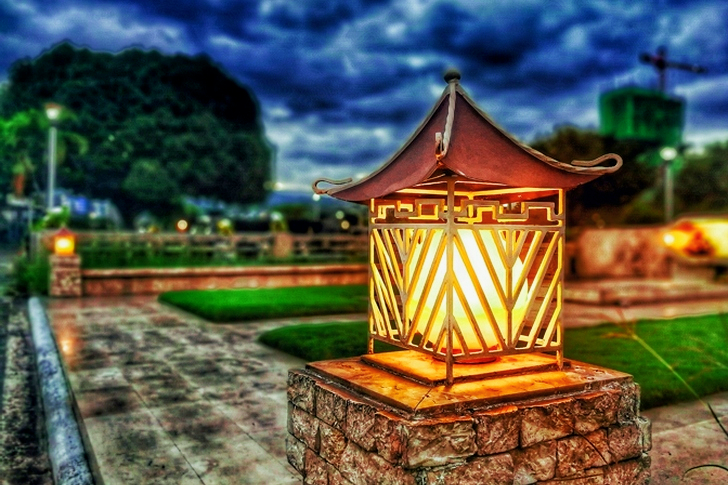 Turned on Garden Light