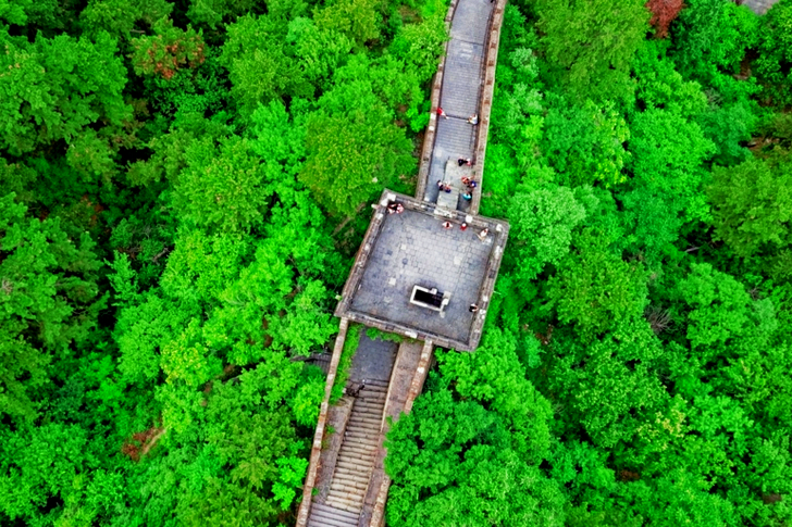 Aerial View Of Great Wall Of China