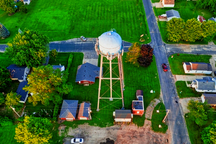 Aerial View Of Water Tank