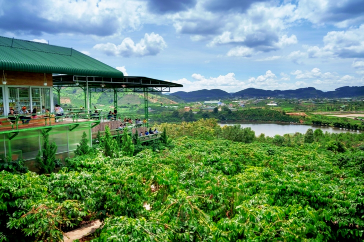 People in Cottage Overlooking Lake