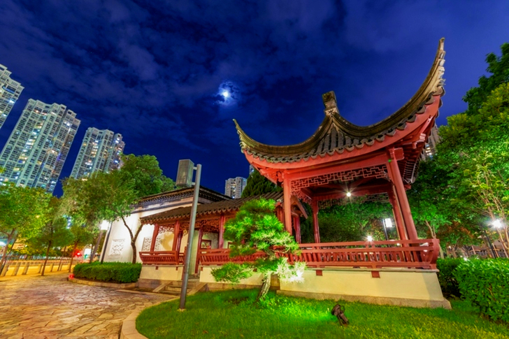 Red and Black Temple Illustration