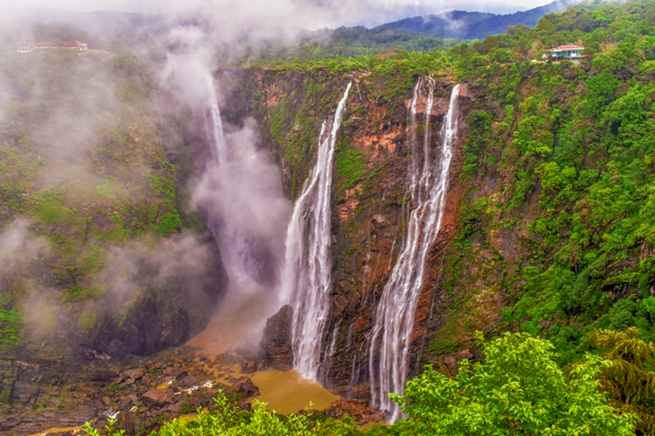 Scenic Falls During daytime