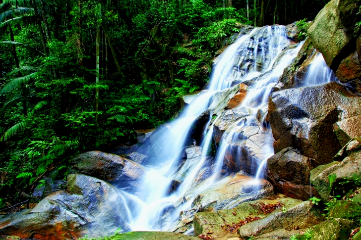Waterfalls With Brown Stones