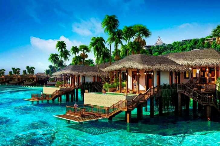 Huts Near Body Of Water