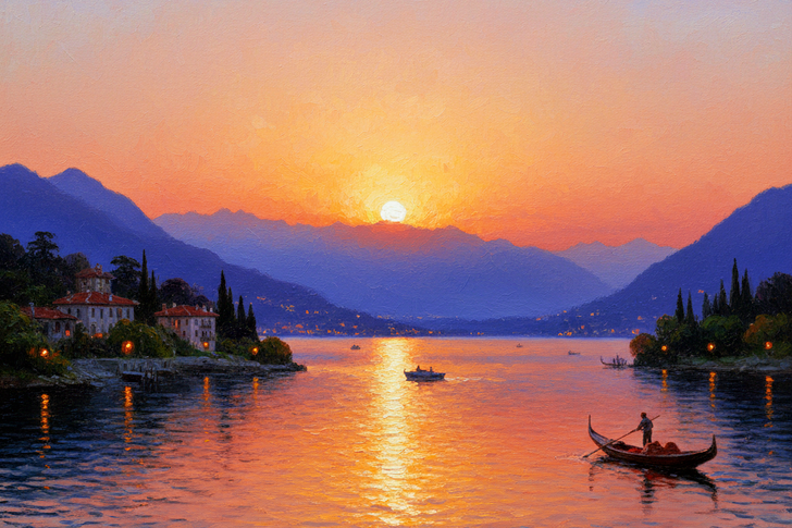 Sunrise in Lake Como Jigsaw Puzzle